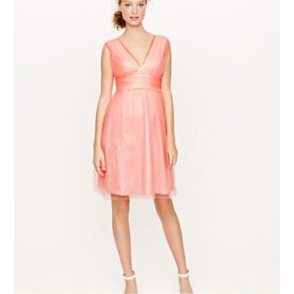 J Cress Dress 14 Lynette Tulle Pink Fit Flare Prome Bridal Formal Lined 48706